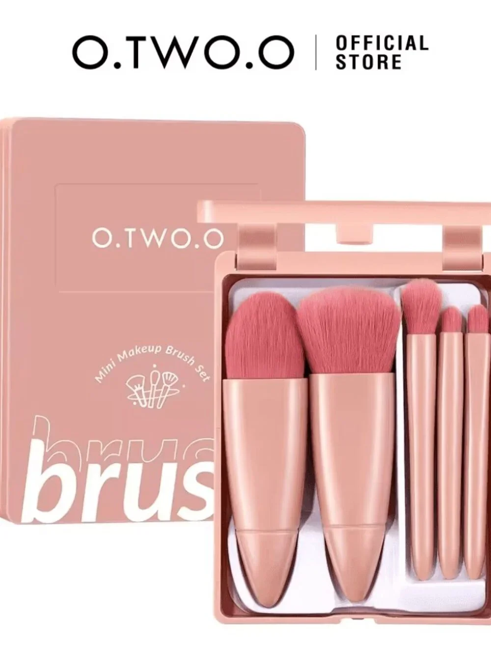 O.TWO.O SN012 Mini Makeup Brush Set, Soft Synthetic Face & Eye Brushes